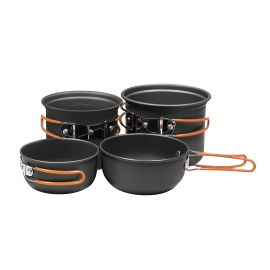 Batterie de cuisine pour camping, Trail, 4 pots gigognes, l&eacute;ger, emboitable, 5 mcx