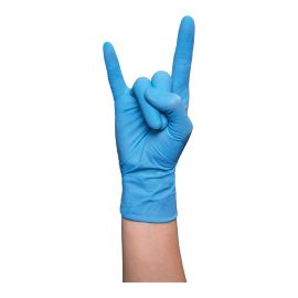 Gants de nitrile, sans poudre, 4,5 mil, bleu, 100/pqt, moyen