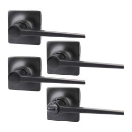 Lever Set For Private And Passage Doors &ndash; Windsor - Matte Black - 4/pkg