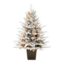 Sapin de No&euml;l, DEL, givr&eacute;, 4'