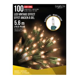 100 Lumi&egrave;res DEL, effet ancien, blanc chaud