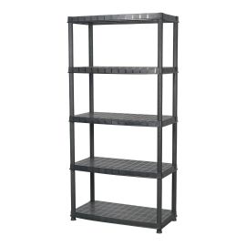 &Eacute;tag&egrave;re Deluxe, 5 tablettes, 36'' x 18'' x 73'', noir