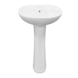 Porcelain pedestal sink &ndash; White - 19 3/4" x 16" x 32 1/2"