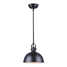 Luminaire suspendu Temarra, 9", noir mat