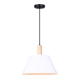 Luminaire suspendu Maderrio, 14,5", noir-blanc mat