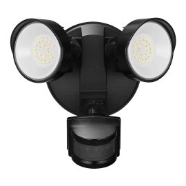 Lumi&egrave;re de s&eacute;curit&eacute;, DEL, 2 t&ecirc;tes, &agrave; piles, noir
