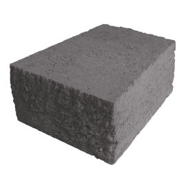 Rustico Wall Block - 12&rsquo;&rsquo; x 8&rsquo;&rsquo; x 4&rsquo;&rsquo; - Charcoal Finish