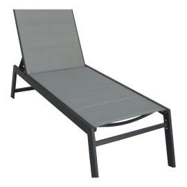 Chaise longue rembourr&eacute;e, gris