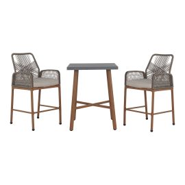 Ensemble bistro Sygno, 3 pi&egrave;ces, hauteur bar, table 29,9", beige