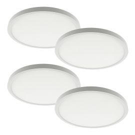 Plafonniers LED, 12", 24 W, blanc, 4/pqt