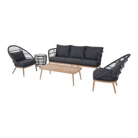 Estelle Conversation Set - 5-Piece - Aluminum and Wicker