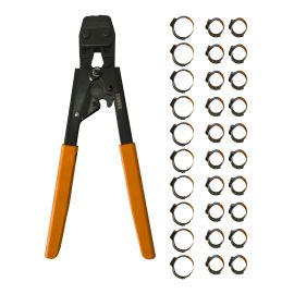 PEX Crimping Tool Kit with Stainless Steel Rings - 3/8"-1"