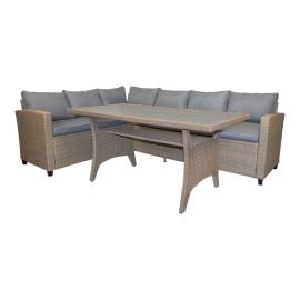 Luna L-Shaped Dining Set - 55.9" x 28.3" - Anthracite