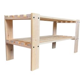 &Eacute;tag&egrave;re &agrave; chaussures, 27", 2 tablettes, pin naturel mat