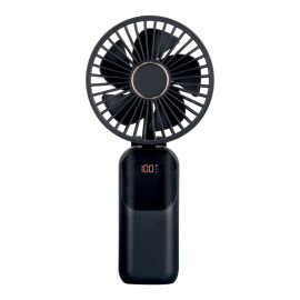 Ventilateur de bureau, 2 po, USB, 1200 mAh, noir mat/lustr&eacute;