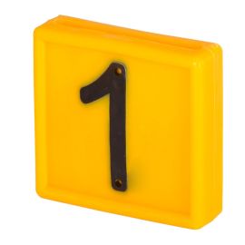 Plaquette numérotée n° 1, jaune, 10/pqt