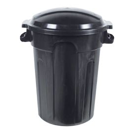 Poubelle, ext&eacute;rieure, r&eacute;sine, 80 l, noir