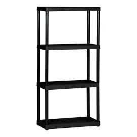 4-Shelf Storage Unit - Black - 24" L x 48" H x 12" D