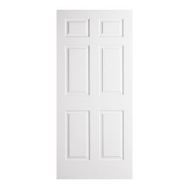 Porte int&eacute;rieure &agrave; six panneaux, 30" x 80", blanc