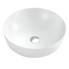 Lavabo-vasque rond, 16 1/2", porcelaine vitrifi&eacute;e, blanc