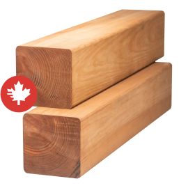 Bois trait&eacute;, brun, 6" x 6" x 8'