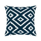 Deep Blue Geometric Outdoor Cushion 17" x 17"