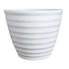 Beehive Planter with Attached Saucer - 14" - White