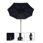 Umbrella with LED Lights and Tilting - 8 Aluminum Branches - 9' DIA - Black