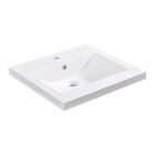 Rectangular Synthetic Marble Drop-In Sink - 24 1/4" x 21 1/4" - White