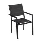 Chaise en aluminium et textilène, noir