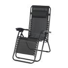 Chaise longue d'extérieur Relax, 65 x 91 x 113 cm, noir