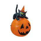 Inflatable Black Cat on Pumpkin - 5'