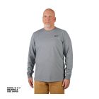 Long Sleeve Hybrid Work T-Shirt - Grey - Size Large