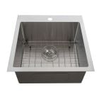 Single Square Kitchen Sink - Lixia - Stainless Steel - 20" x 20" x 9"