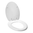 Elongated Enameled Wood Toilet Seat - White - 14.19" x 17.31"