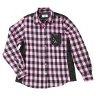 Plaid Quilted Shirt - Pink - Size Medium