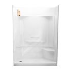 Essence Shower - 59 3/4″ x 30" - Acrylic - White - Left Drain