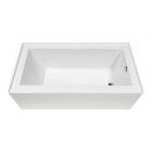 Elara Cubic-Shaped Bathtub - 60" x 31" - Acrylic - White - Right-Hand Outlet