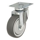 Gray Thermoplastic Rubber Casters for General Use - Model: Swivel - 3" x 100 mm