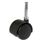 Dual-Wheel Furniture Caster - With Friction Grip Stem