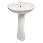 Pedestal Porcelain Sink - 21 1/2" x 18" x 34" - White