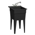 All-In-One Classic Laundry Sink with Faucet - 18" x 24 1/2" x 32" - Black