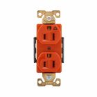 Double plug for straight blade - Industrial - 15A - 125V - Orange