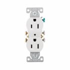 Double Plug For Straight Blade - Commercial - 15 A - White - 10/Pkg