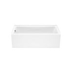 Bosca Alcove Bathtub - 59 3/4" x 30" - Cubic Design - Acrylic - White - Left-Hand Outlet