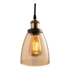 Pendant fixture with smoked glass