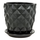 Pot Artdéco en céramique, 29 cm, noir