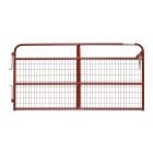 True North Light Farm Gate with Mesh - 20-Gauge - Red - 8'