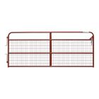 True North Light Farm Gate with Mesh - 20-Gauge - Red - 10'