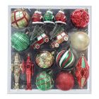 Set of hanging shiny and glitter ornaments